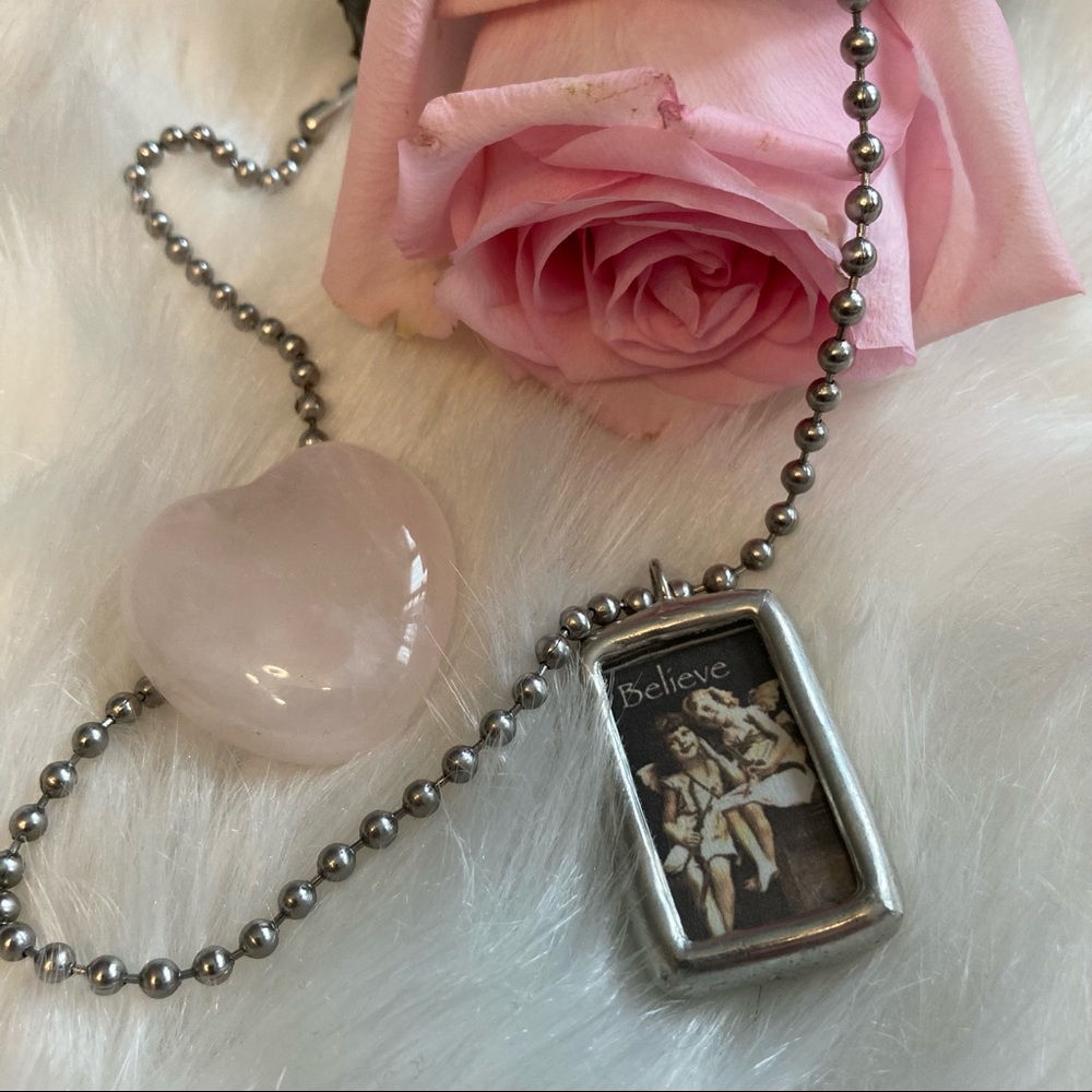 Miracle Angels Hand Made Sterling Silver Pendant  Necklace